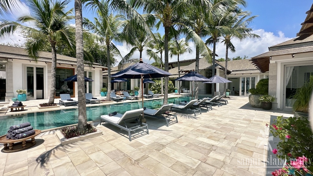 Luxury Beachfront Property Koh Samui Poolside Terrace