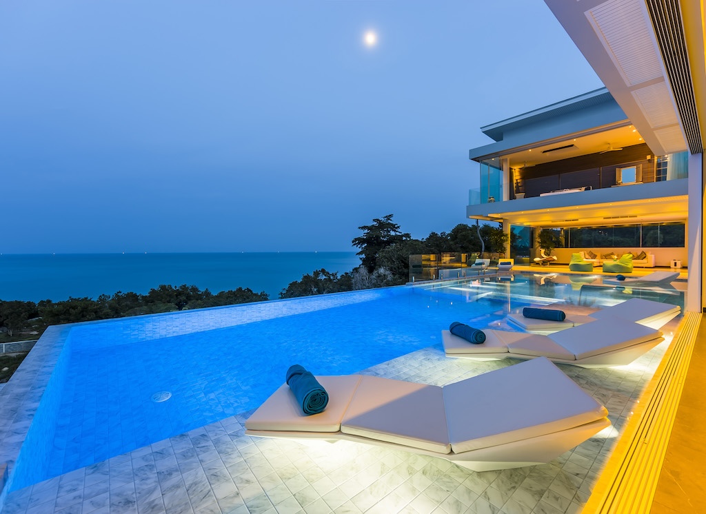 Luxury Property For Sale In Koh Samui Pool Night