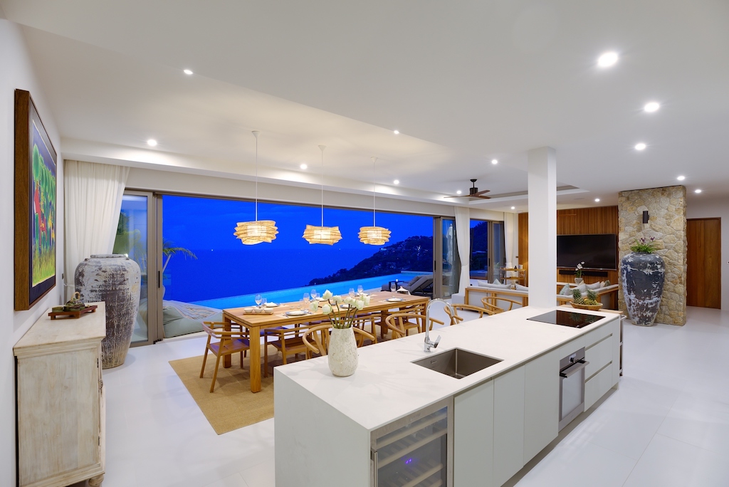 Luxury Villa Samui Kitchen Night