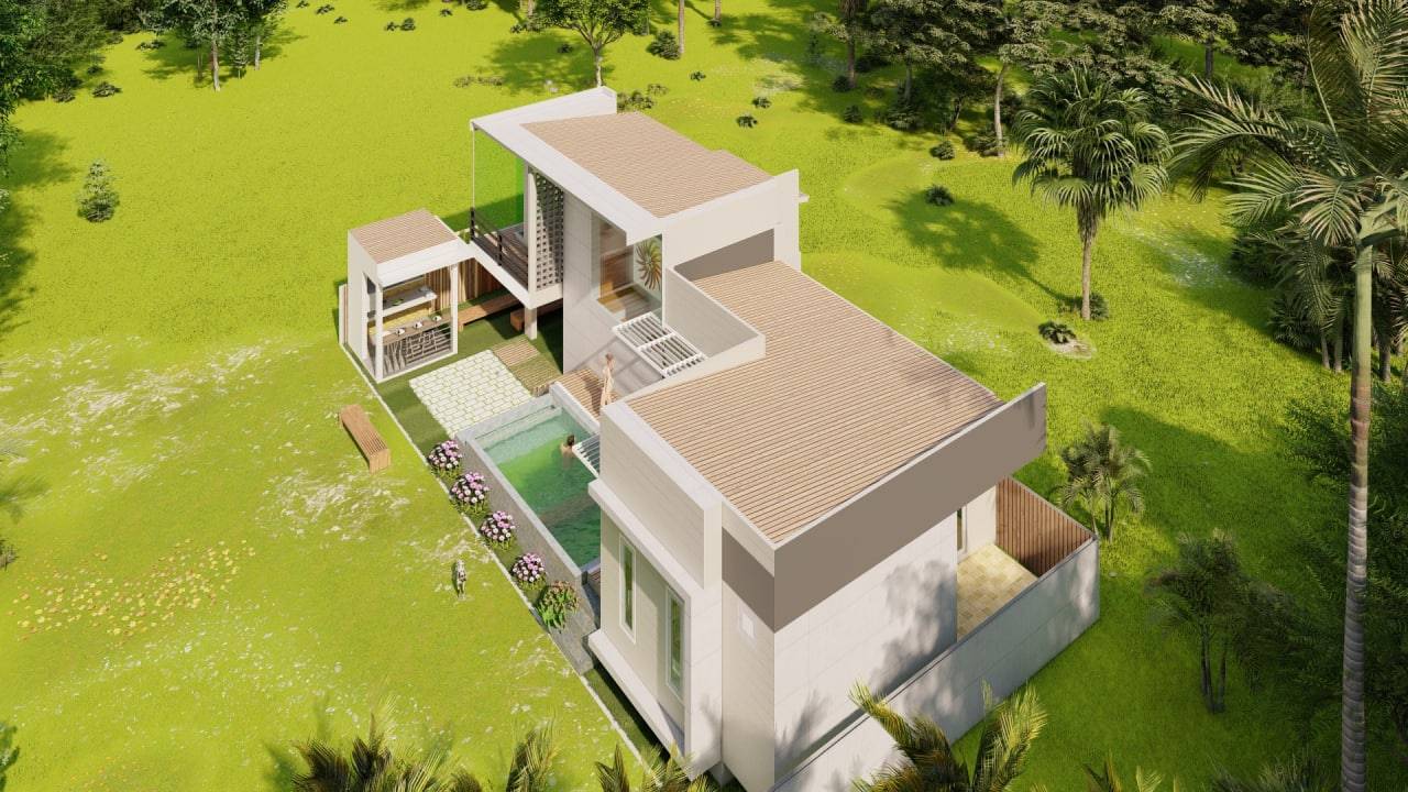 Maenam Villa Aerial Render