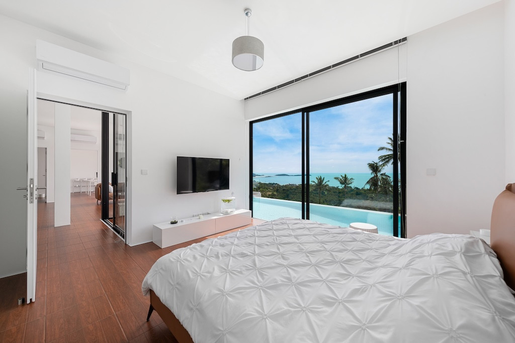 Modern Chaweng Noi Sea View Villa Bedroom