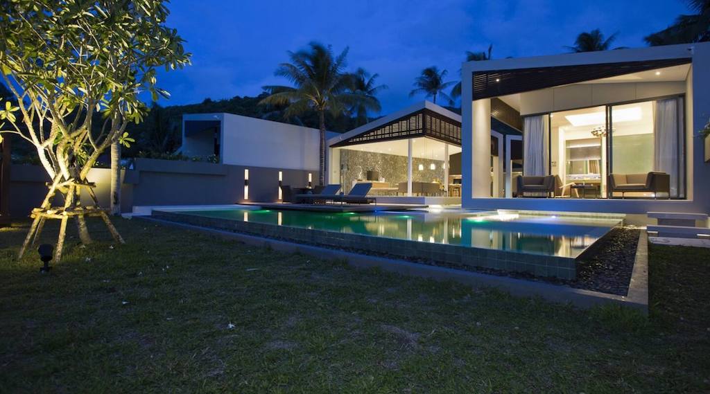 Modern Koh Samui Beachfront Property At Night