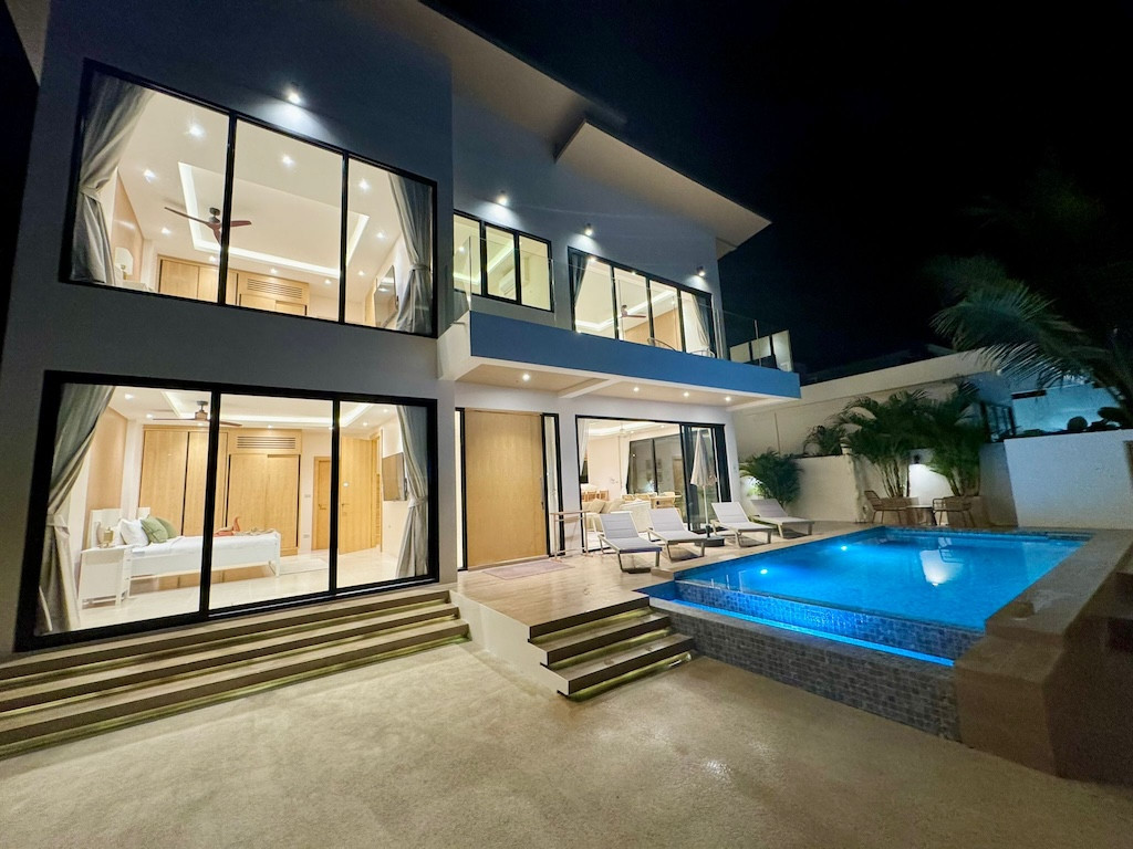 Modern Koh Samui Villa Exterior Night