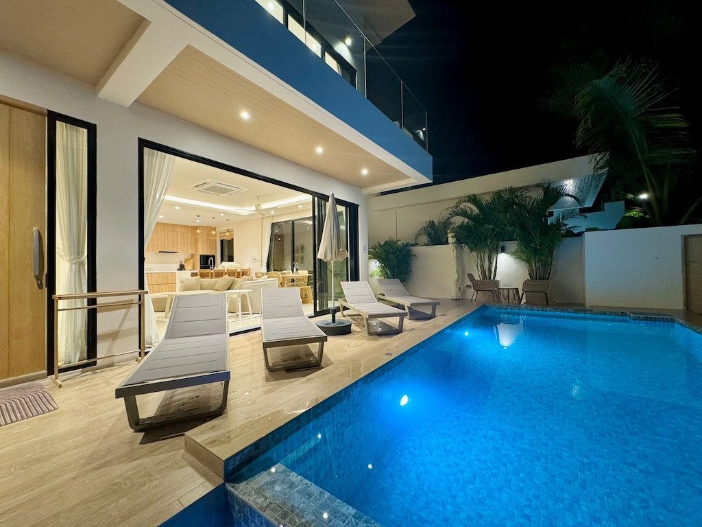 Modern Koh Samui Villa Pool Night