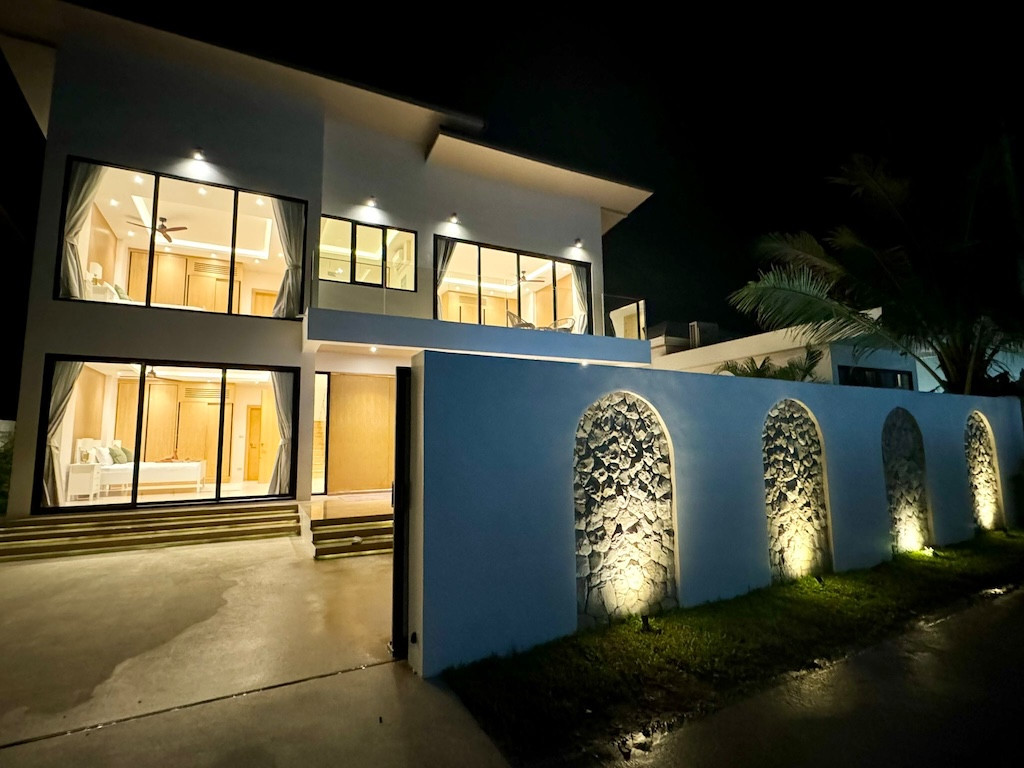 Modern Koh Samui Villa Exterior Night