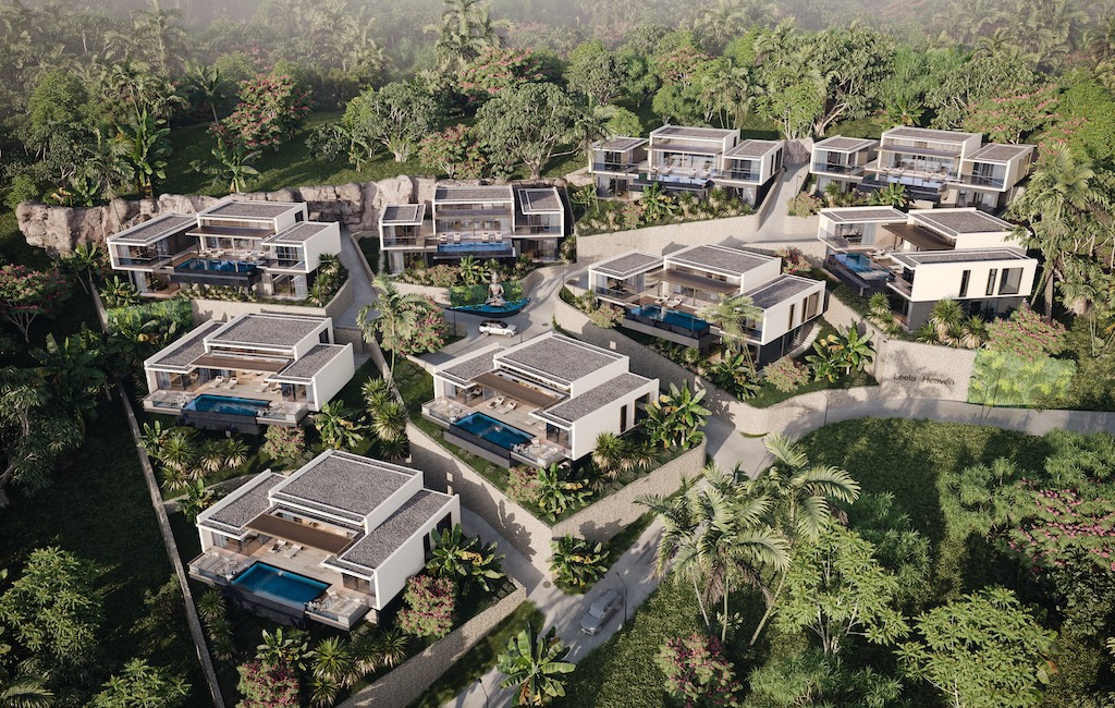 Modern Sea View Koh Phangan Villas Site Render