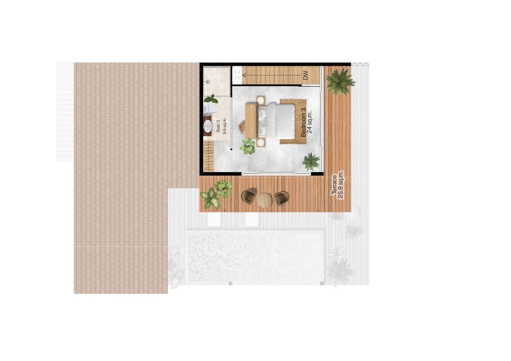 Pahili Loft Koh Phangan Three Bed Upper Floor Plan