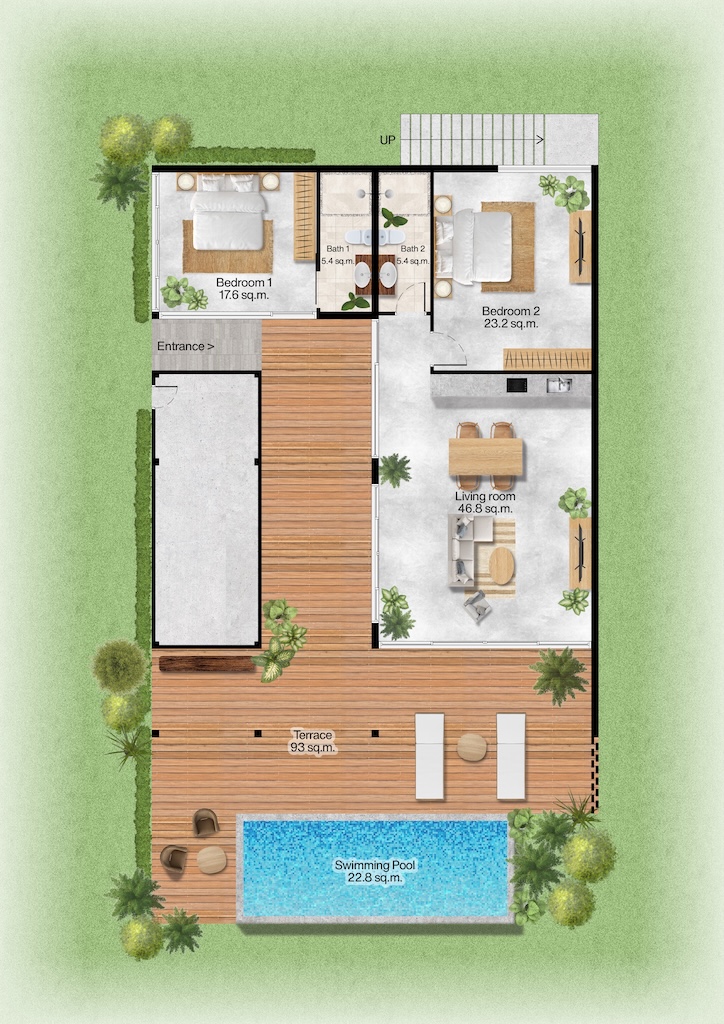 Pahili Loft Lamai 2 Bedroom Apartments Pahili Loft Koh Phangan Two Bed Floor Plan