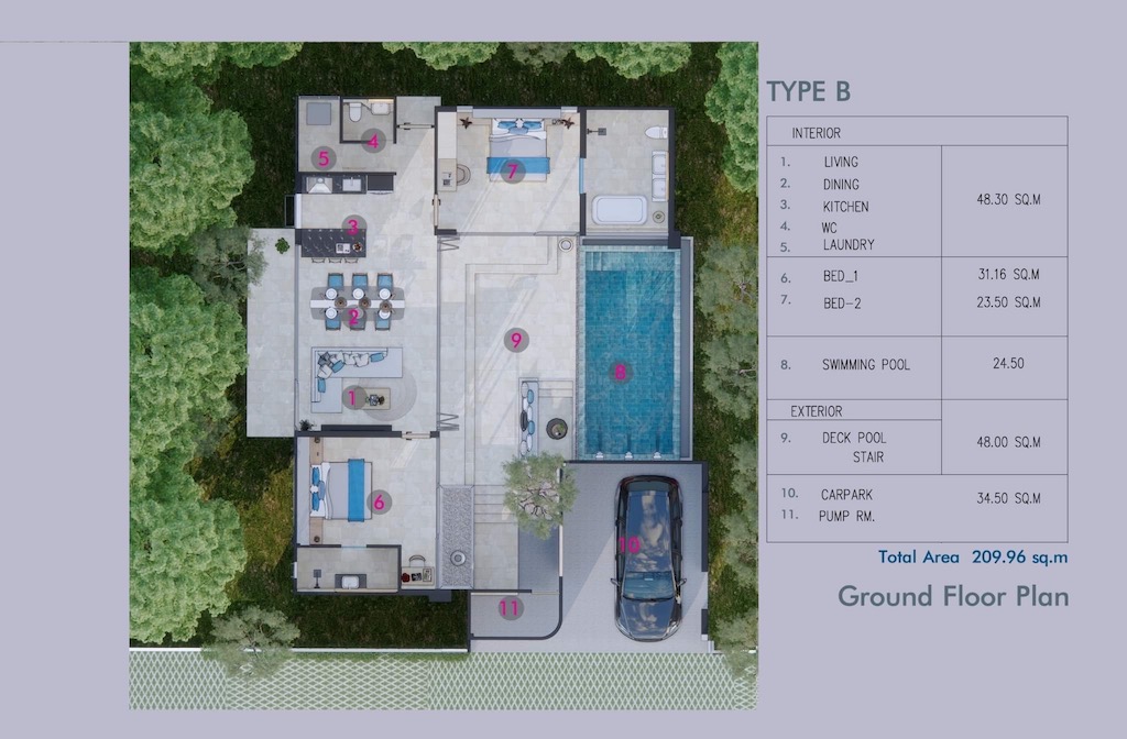 Pool Villas Maenam Floor Plan