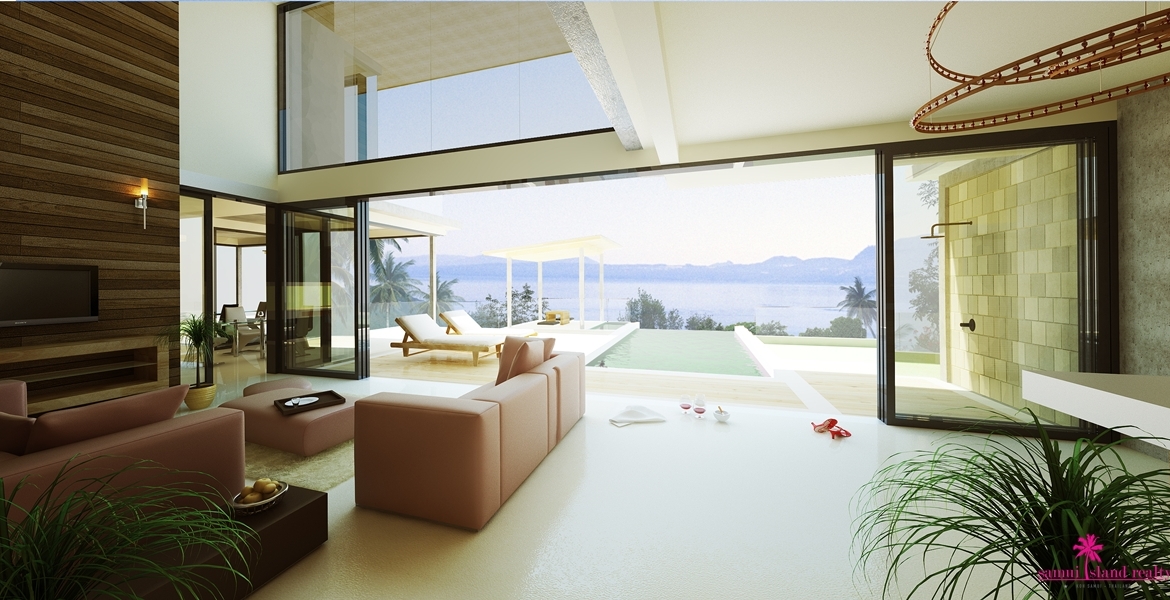 Saitara Peak Sea View Villas Koh Samui Living Area