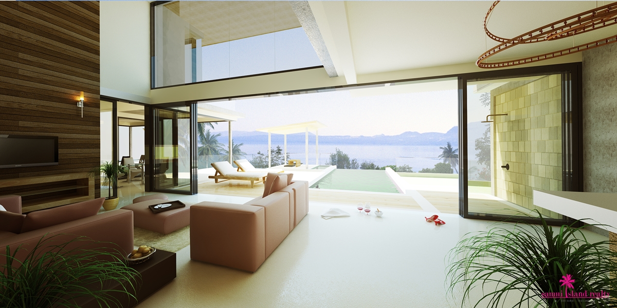 Saitara Peak Sea View Villas Koh Samui Living Area
