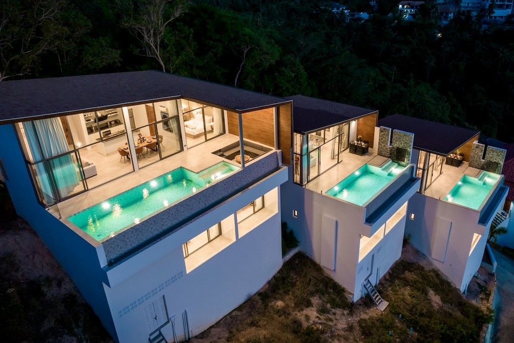 Santi Peak Villas Samui Night Exterior