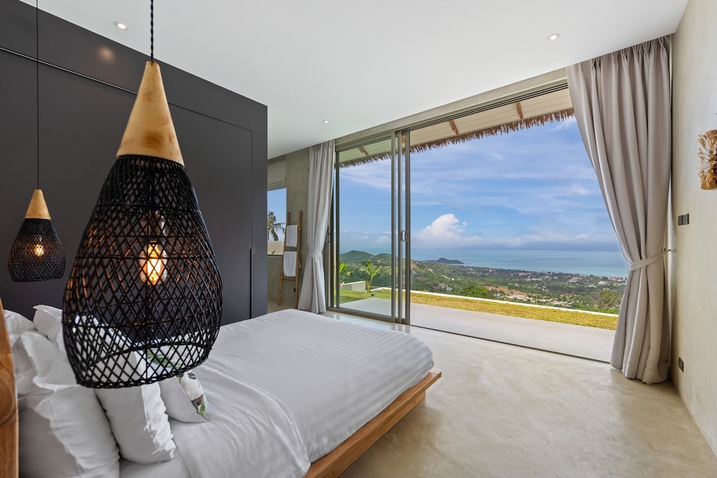 Sea View Balinese Koh Samui Villa Bedroom View