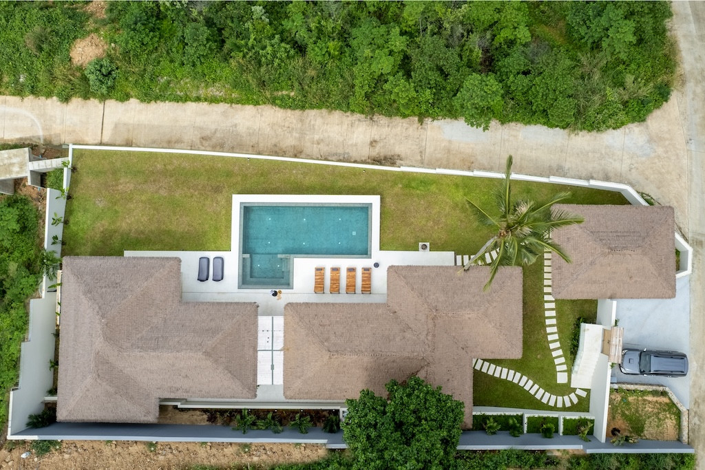 Sea View Balinese Koh Samui Villa Aerial