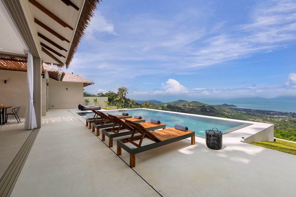 Sea View Balinese Koh Samui Villa Sun Loungers