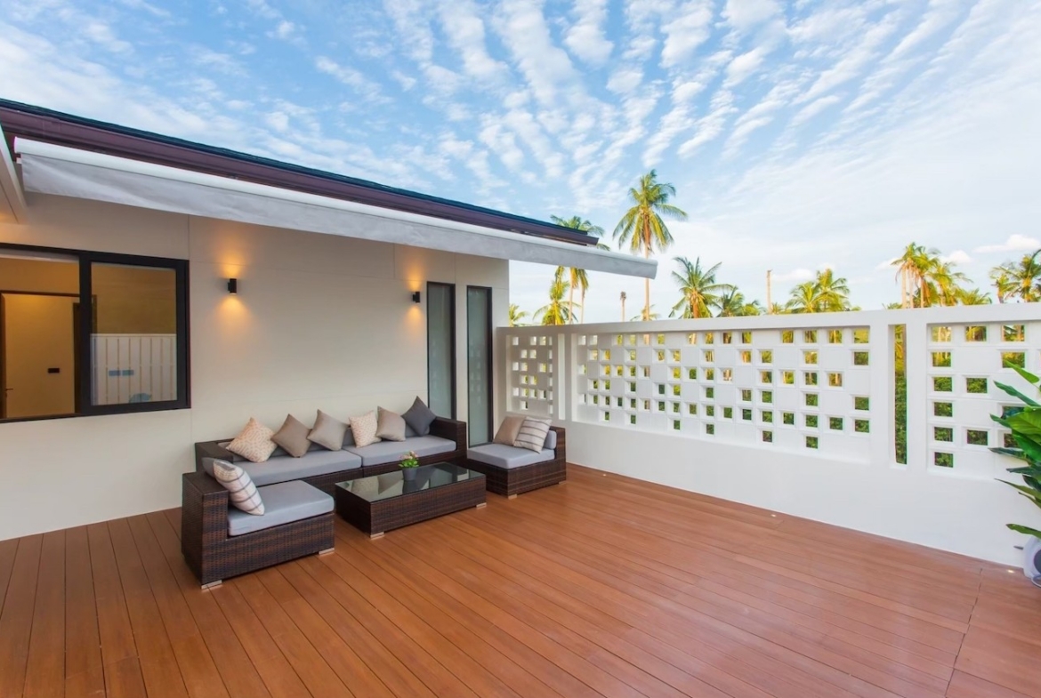 Sea View Bophut Property Rear Terrace