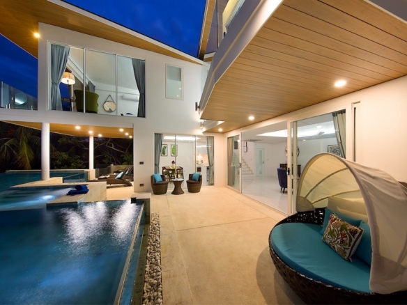 Sea View Property For Sale in Chaweng Noi Ko Samui Terrace Night