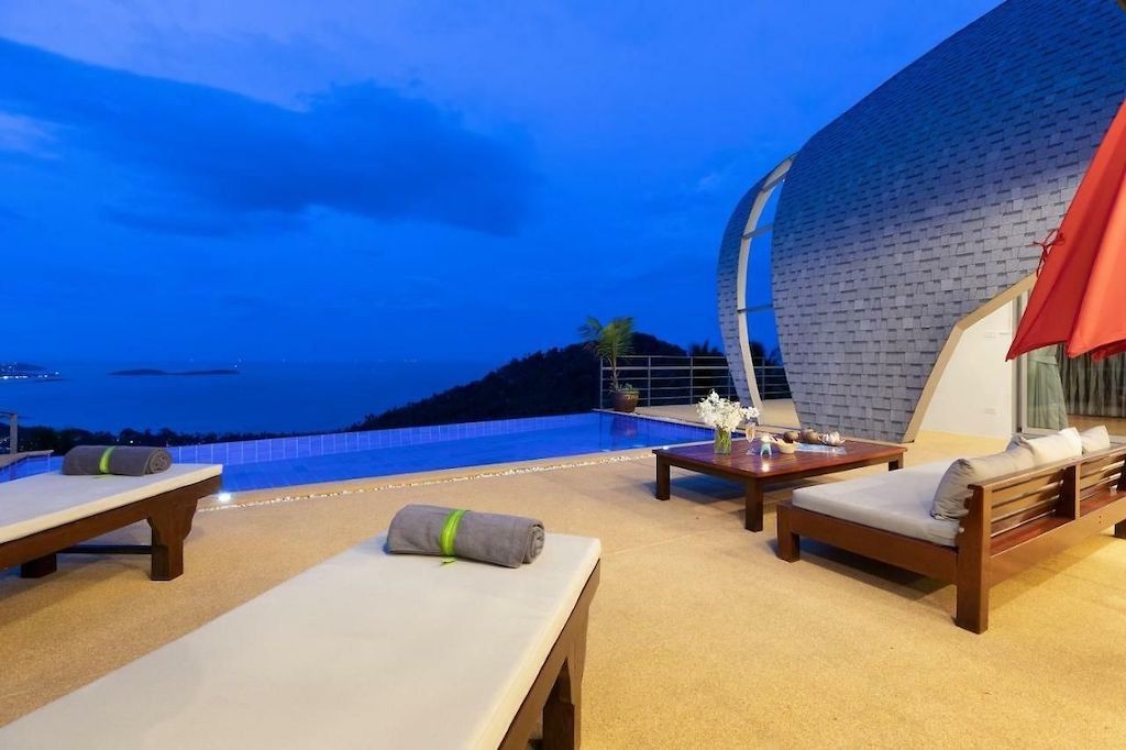 Sea View Property In Chaweng Noi Terrace Night