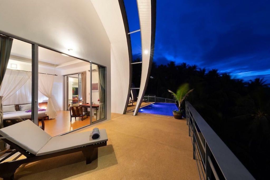 Sea View Property In Chaweng Noi Terrace Night