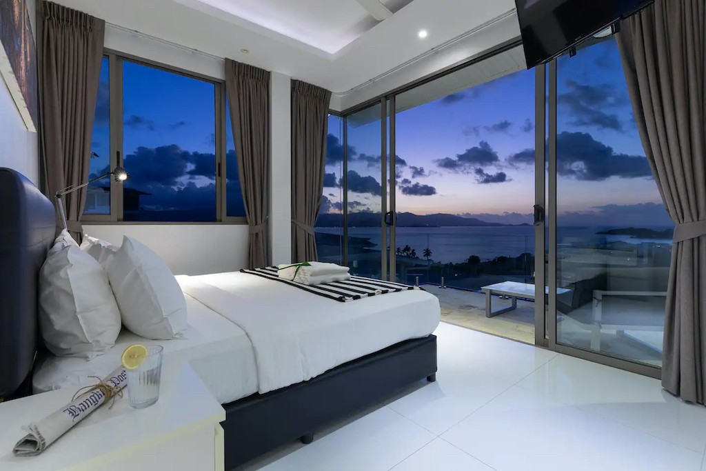 Sunset View Property For Sale In Koh Samui Bedroom At Night