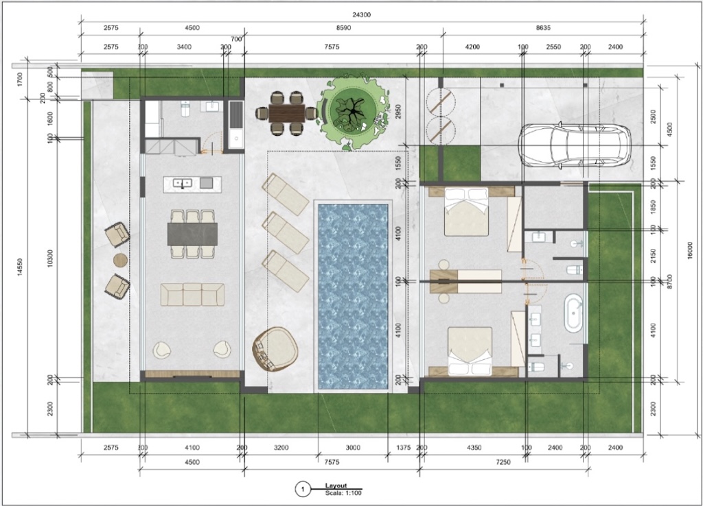 Valentine Village Koh Samui Two Bedroom Villas Floor Plan