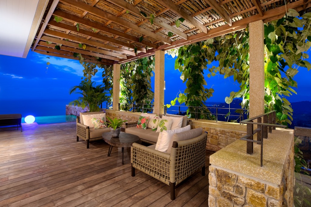 Covered Terrace At Night