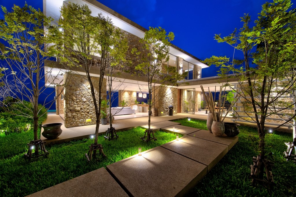 Villa Bang Sang Ko Samui Garden At Night