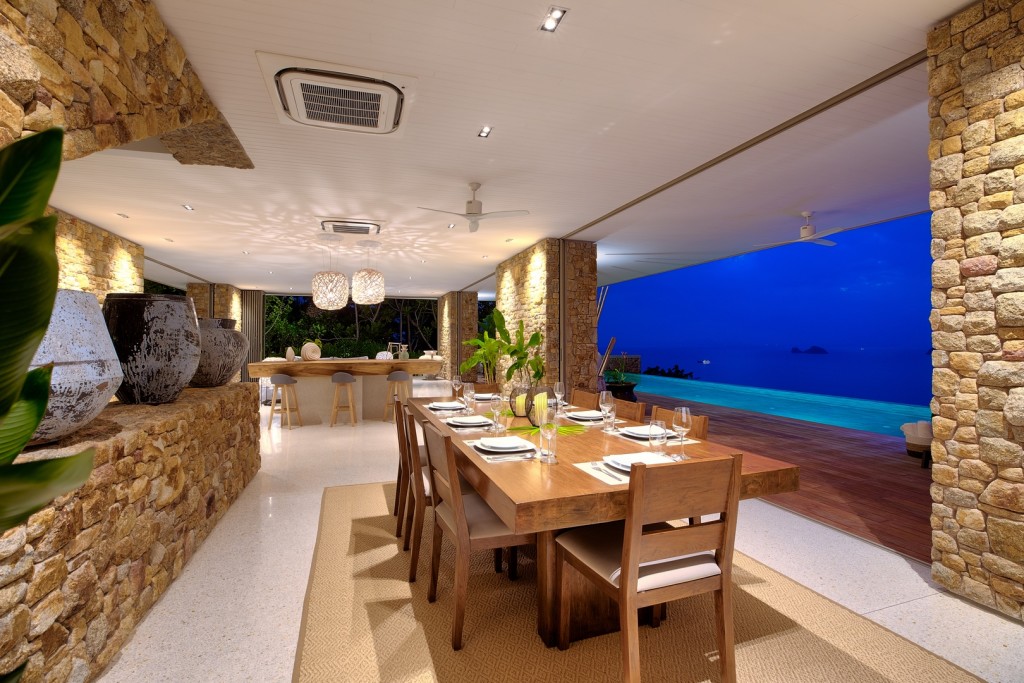 Villa Bang Sang Ko Samui Living Area At Night