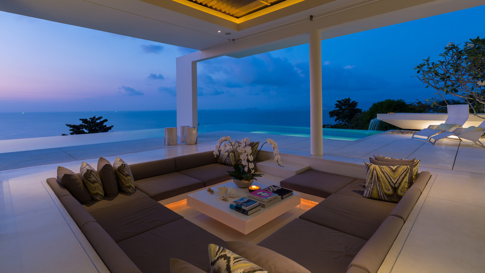 Villa Celadon Seating Area At Night