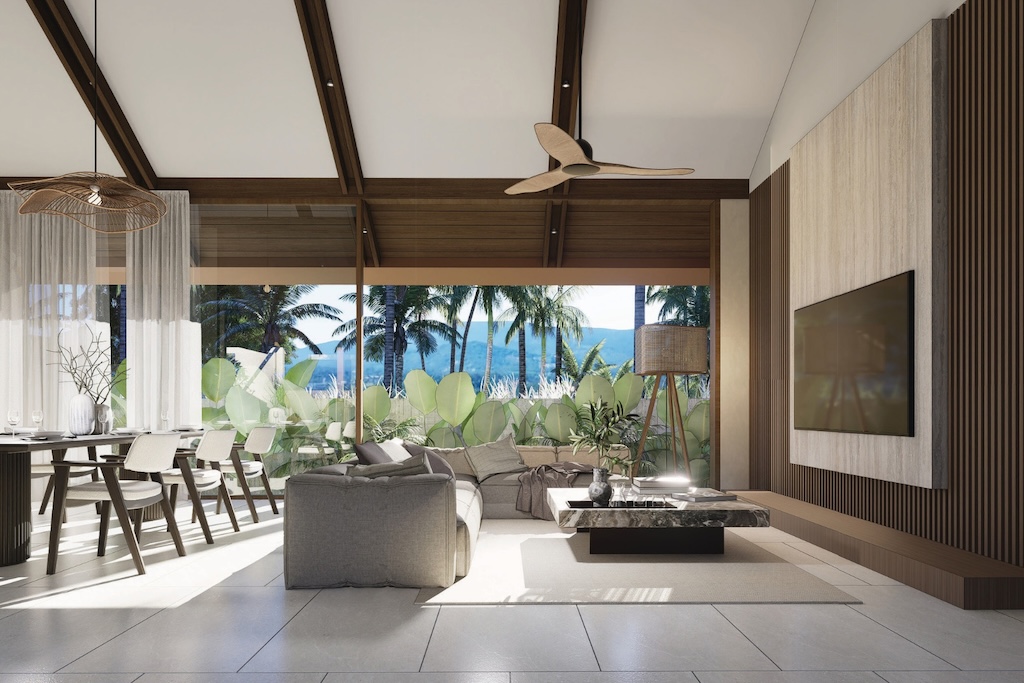 Villas For Sale In Maenam Koh Samui Living Area