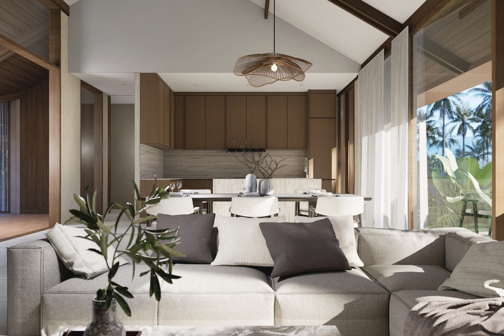 Villas For Sale In Maenam Koh Samui Living Area