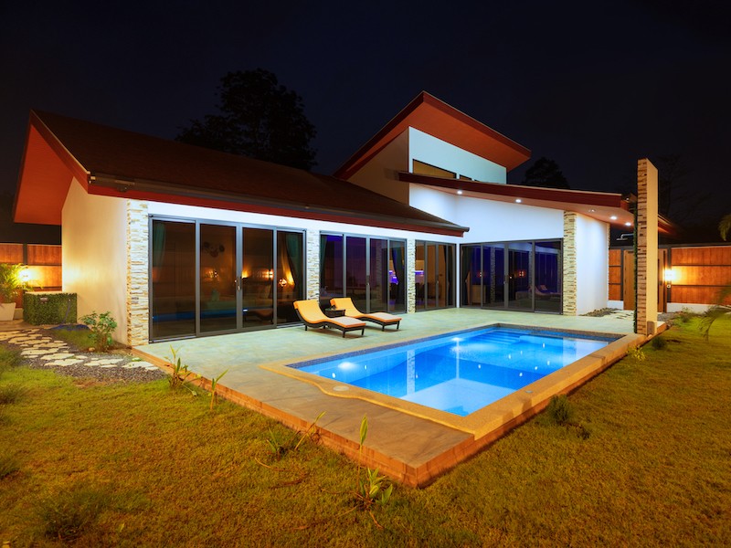 Villas For Sale in Samui Exterior At Night