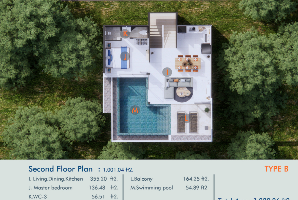 XV Samui Living Level Floor Plan
