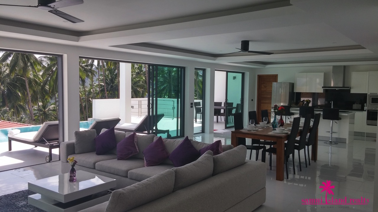 Chaweng Noi Sea View Villa For Sale Open Plan Living