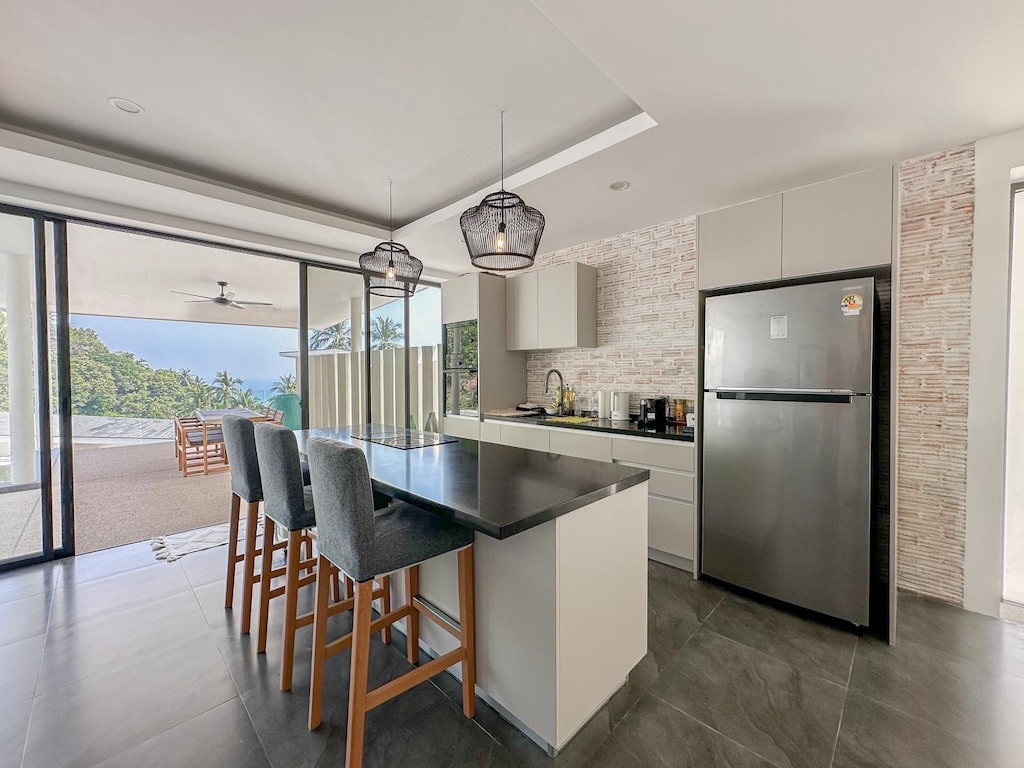 Ko Samui Contemporary Sea View Villa Kitchen