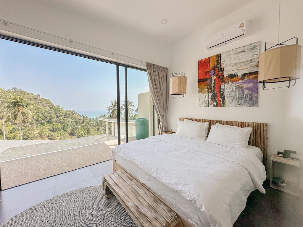 Ko Samui Contemporary Sea View Villa Bedroom