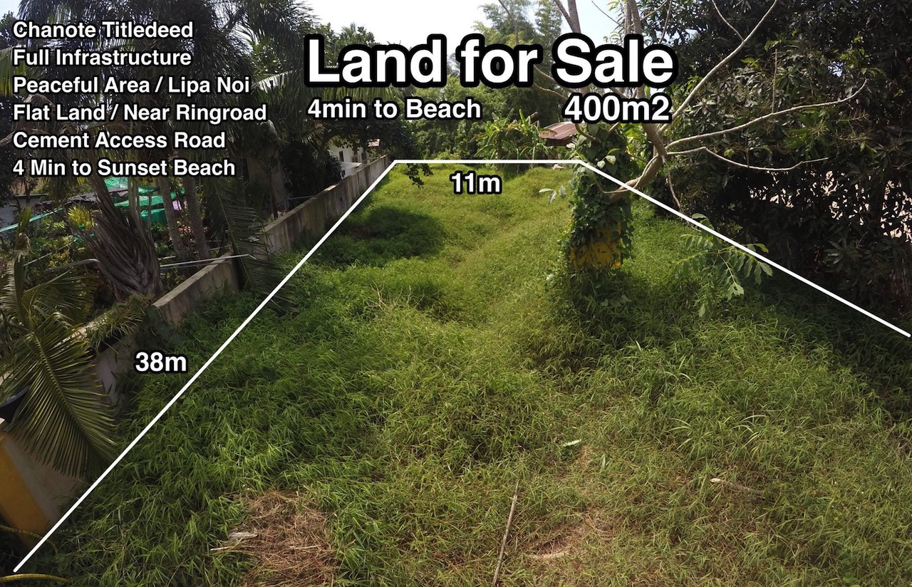 Lipa Noi Land Plot For Sale Koh Samui – Land in Koh Samui, Thailand