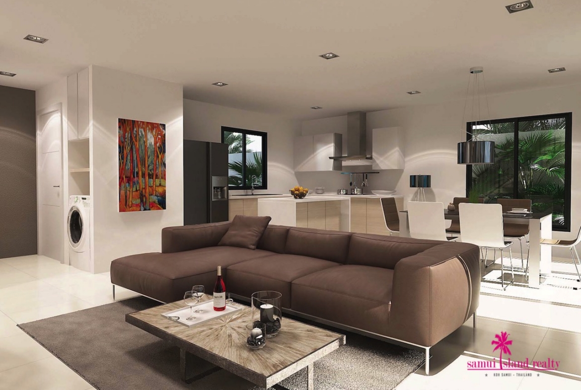 Samui Emerald Pool Villas For Sale Living Area Rendering