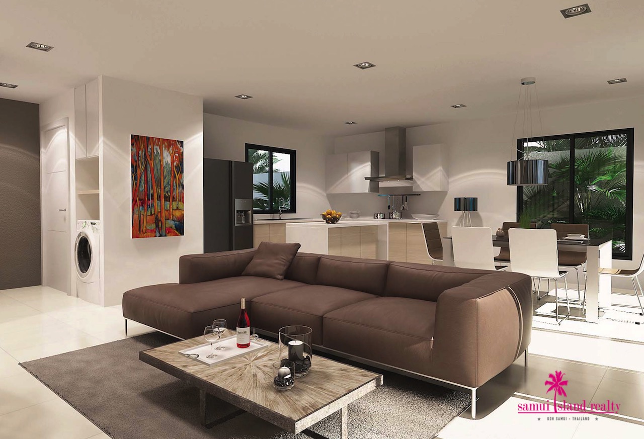 Samui Emerald Pool Villas For Sale Living Area Rendering