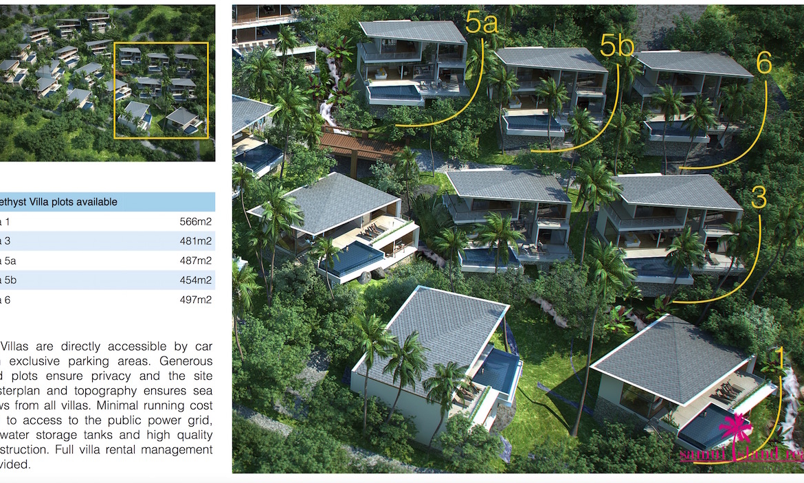 Samui Oasis Amethyst Villa Site Positions