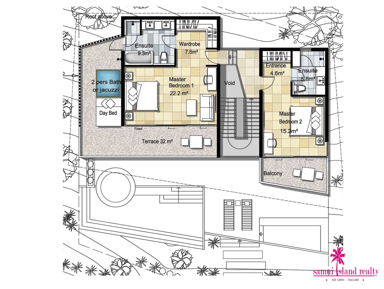 Samui Oasis Development Amethyst Villa Amethyst Villa Top Floor Plan