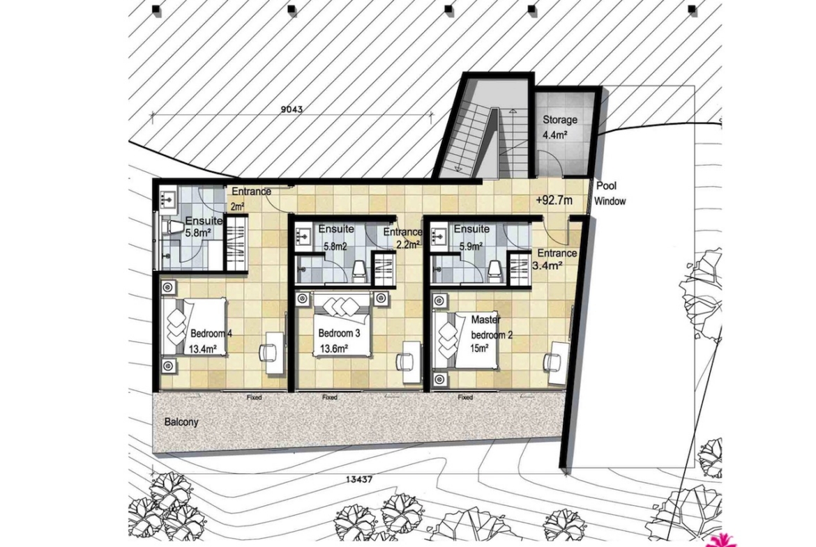 Diamond Villa Lower Level Floor Plan