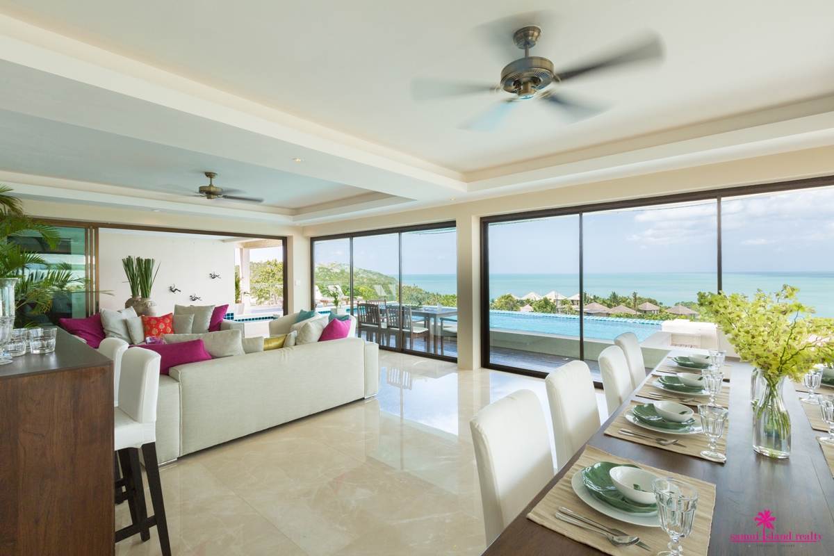 Villa Sukham For Rent Koh Samui Villa Sukham Sea View Living Area
