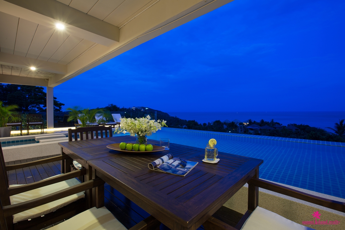 Villa Sukham For Rent Koh Samui Villa Sukham Pool & Terrace At Night