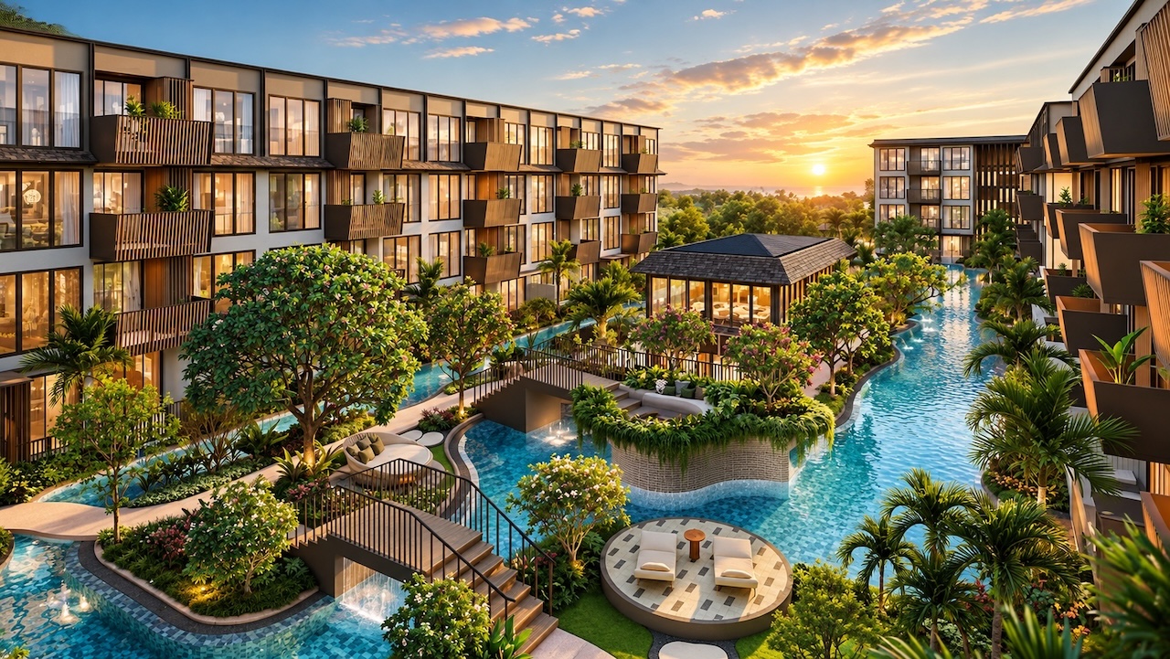 Two-Bedroom Apartments The Astra Samui Two-Bedroom Apartments The Astra Samui Communal Area