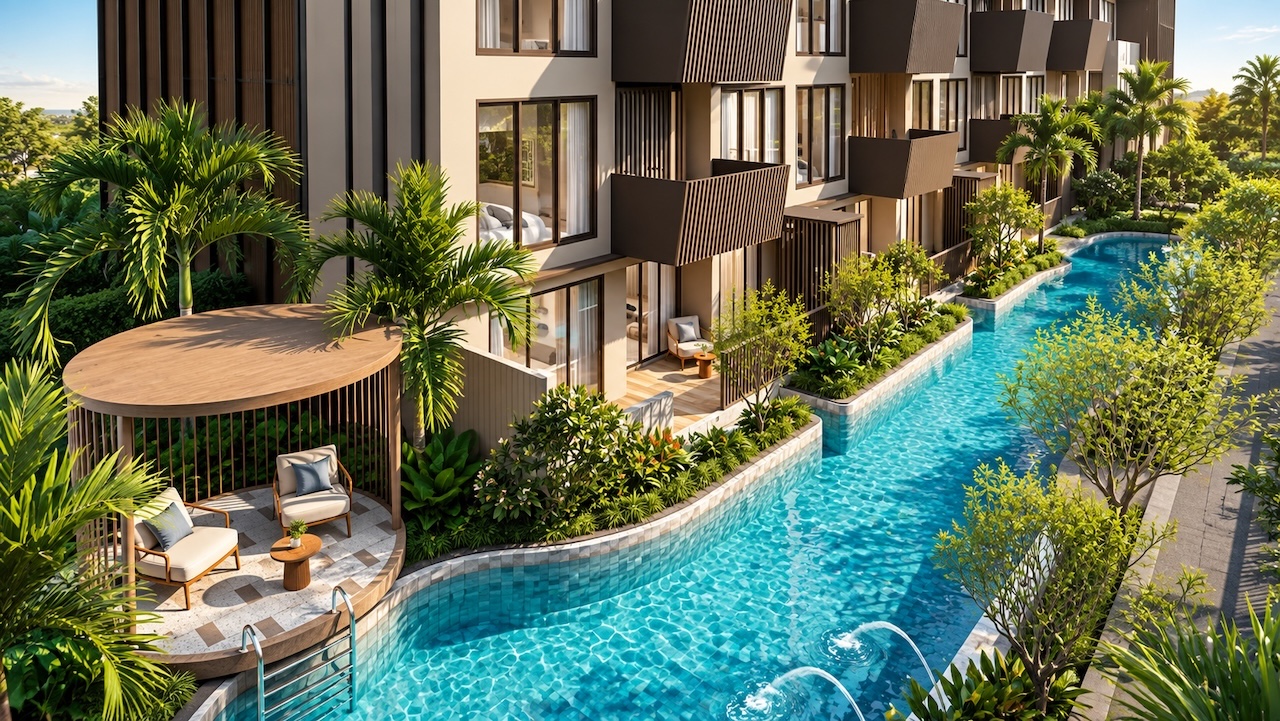 Two-Bedroom Apartments The Astra Samui Two-Bedroom Apartments The Astra Samui Communal Pool